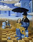 Michael Cheval Lullaby of Uncle Magritte painting